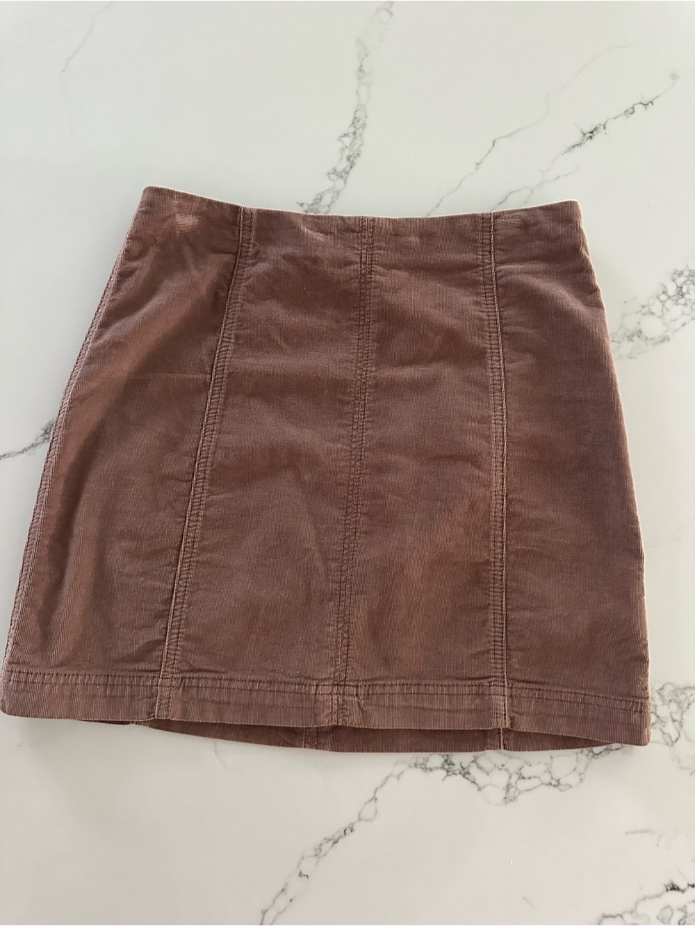 Free People Corduroy Mini Skirt in Warm Brown